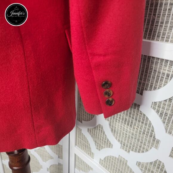 Liz Claiborne Liz Sport Vintage Petite Red 100% Laine Wool Blazer Size 8P - Picture 9 of 12